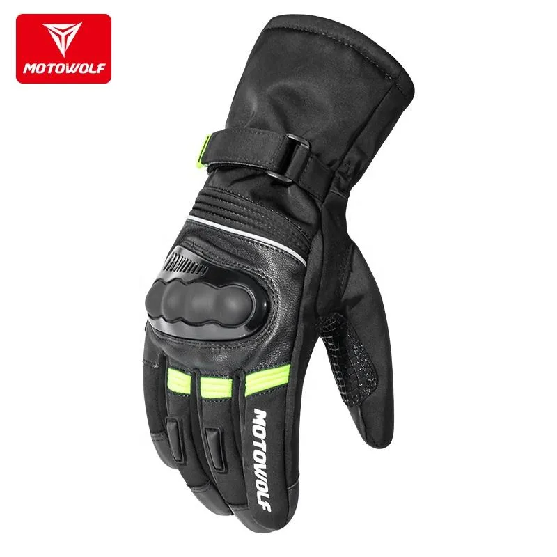 GUANTES NEGRO/VERDE MDL0318 MOTOWOLF (M)