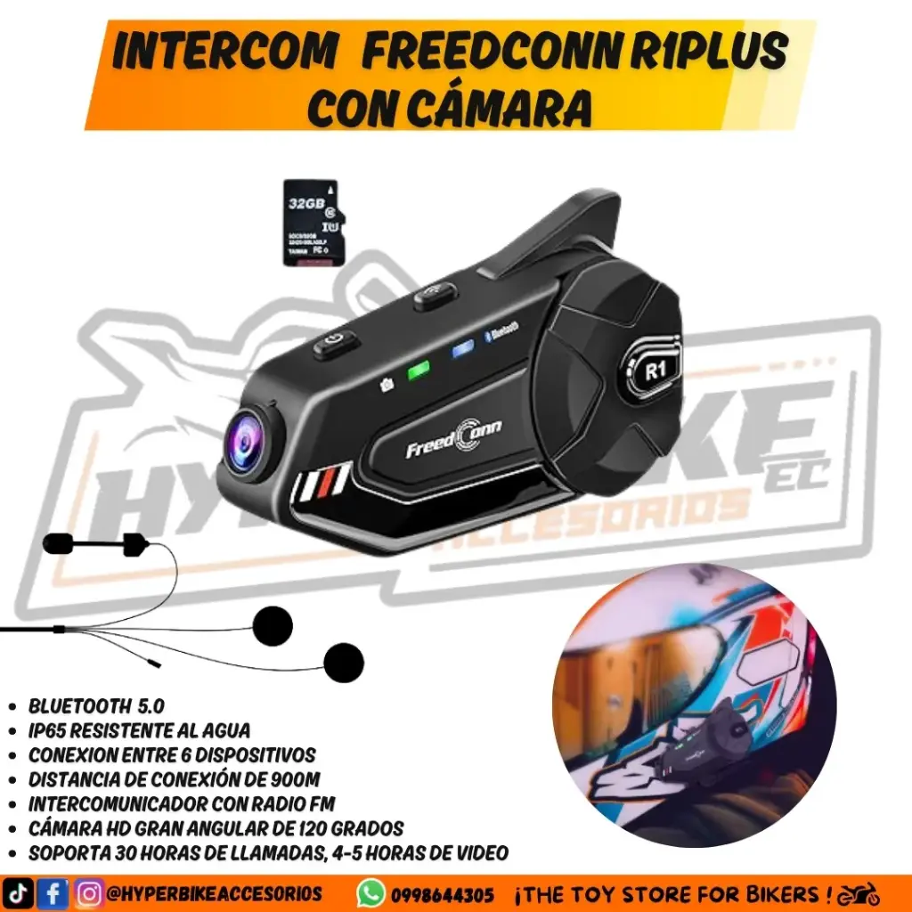Intercomunicador Freedconn R1 PLUS con Cámara