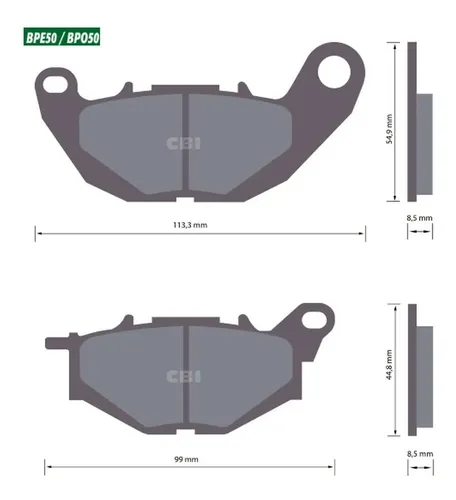 [BP050] CBI BP050 PASTILLA DE FRENO DELANTERA PARA YAMAHA MT03 R3