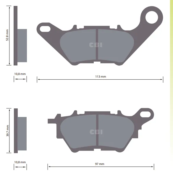 CBI BP051 PASTILLA DE FRENO POSTERIOR PARA YAMAHA MT03 R3
