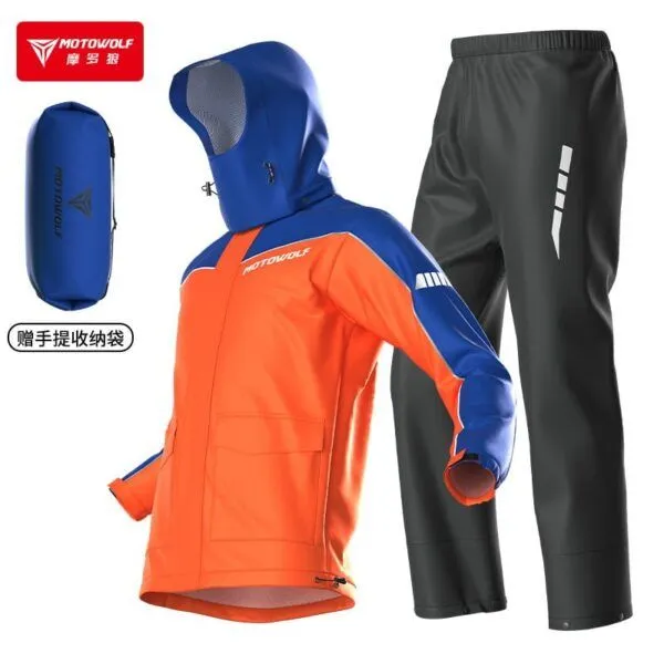IMPERMEABLE ORANGE/BLUE MOTOWOLF (M)