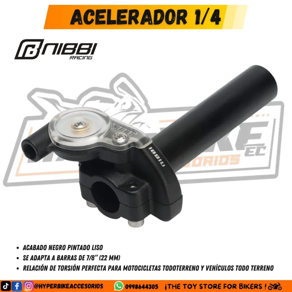 ACELERADOR DE 1/4 TAPA TRANSPARENTE NIBBI