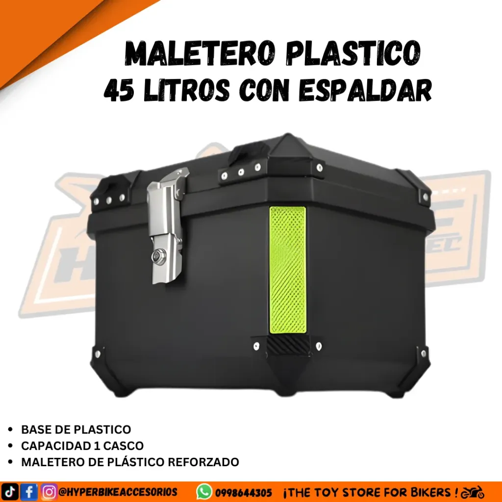 MALETEROS PLASTICO 55 LITROS CON ESPALDAR