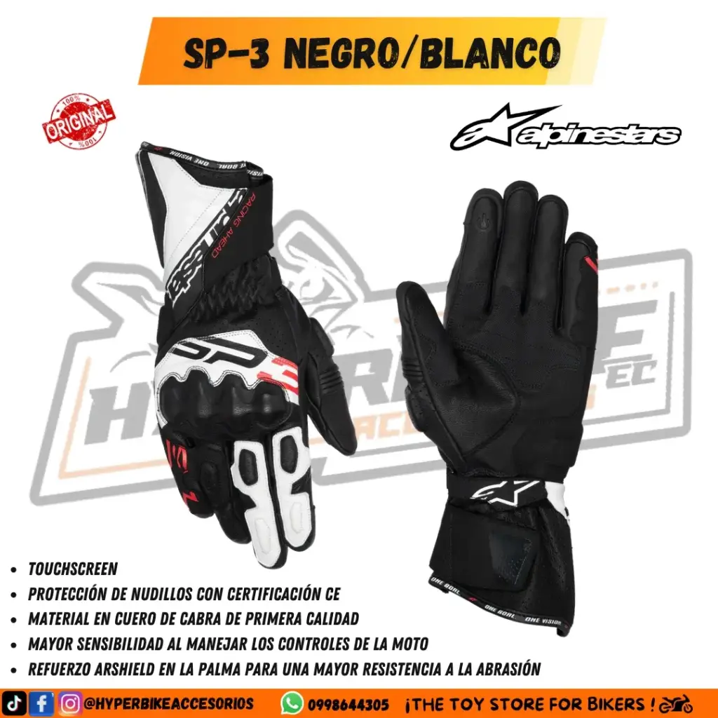 Guantes Alpinestars SP-3 Negro/Blanco
