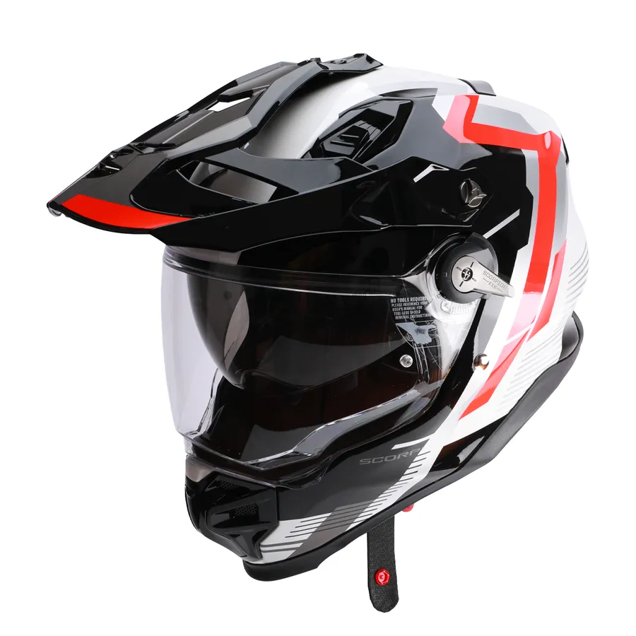 [030310147] CASCO DUAL ECE PATROL NEGRO ROJO ADF9000 EXO ESCORPION