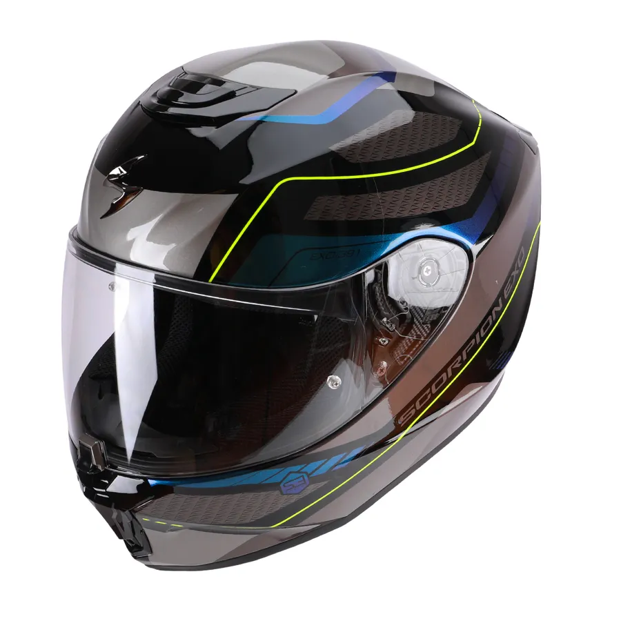 CASCO INTEGRAL ECE LEO NEGRO/AMARILLO EXO391