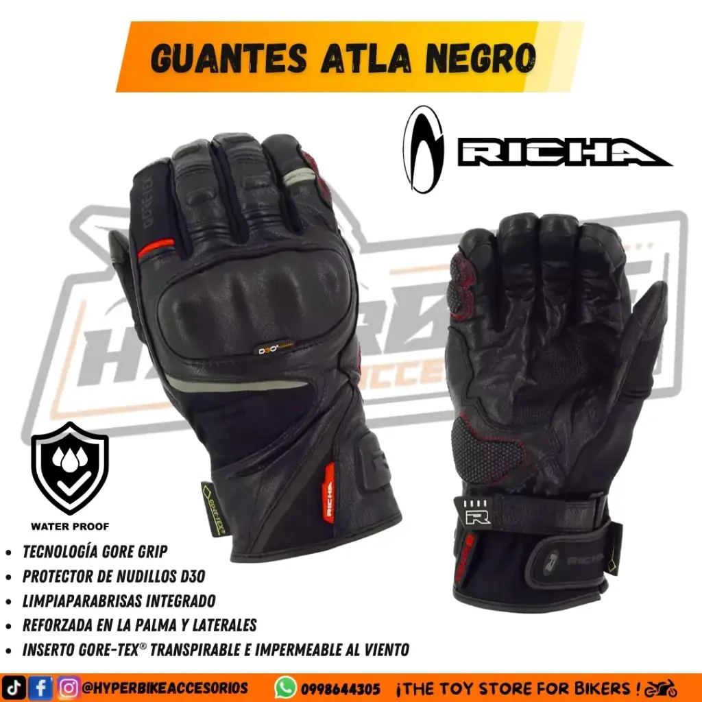 Guantes Richa Atla Negro