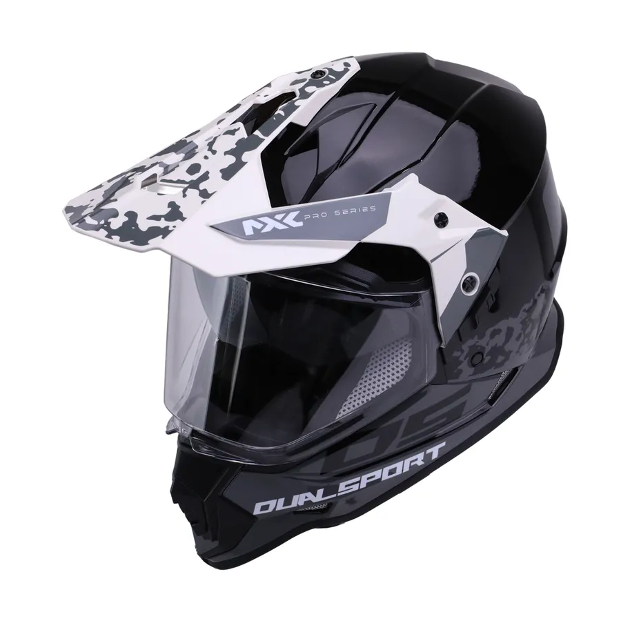 [030310053] CASCO DUAL SPORT GRIS NEGRO BRILLANTE  MXL (M)