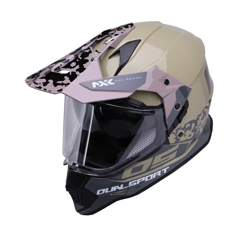 CASCO DUAL SPORT CAFÉ ARENA BRILLANTE MXL