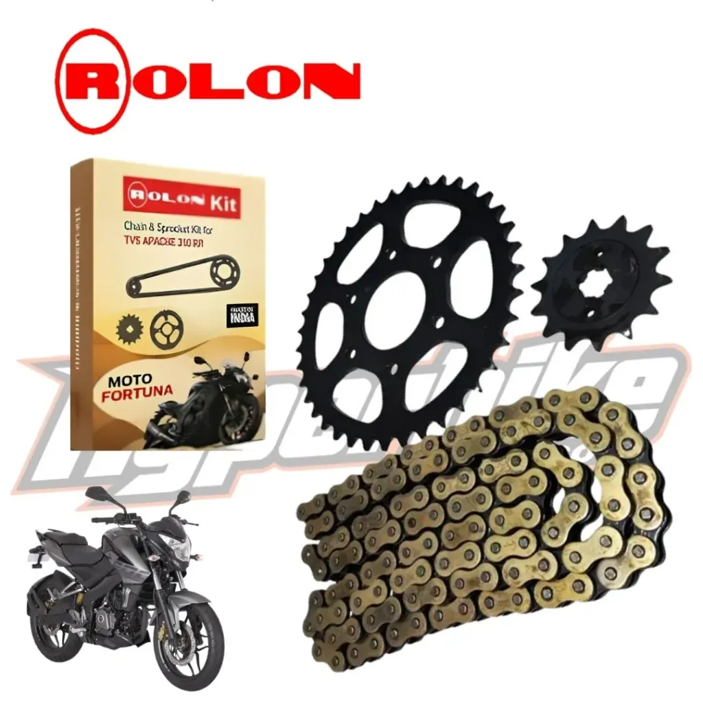 [MB1037] KIT ARRASTRE NS200 CADENA DORADA PIÑON ANTIVIBRANTE SELLADA 520H108L 14T/39T ROLON