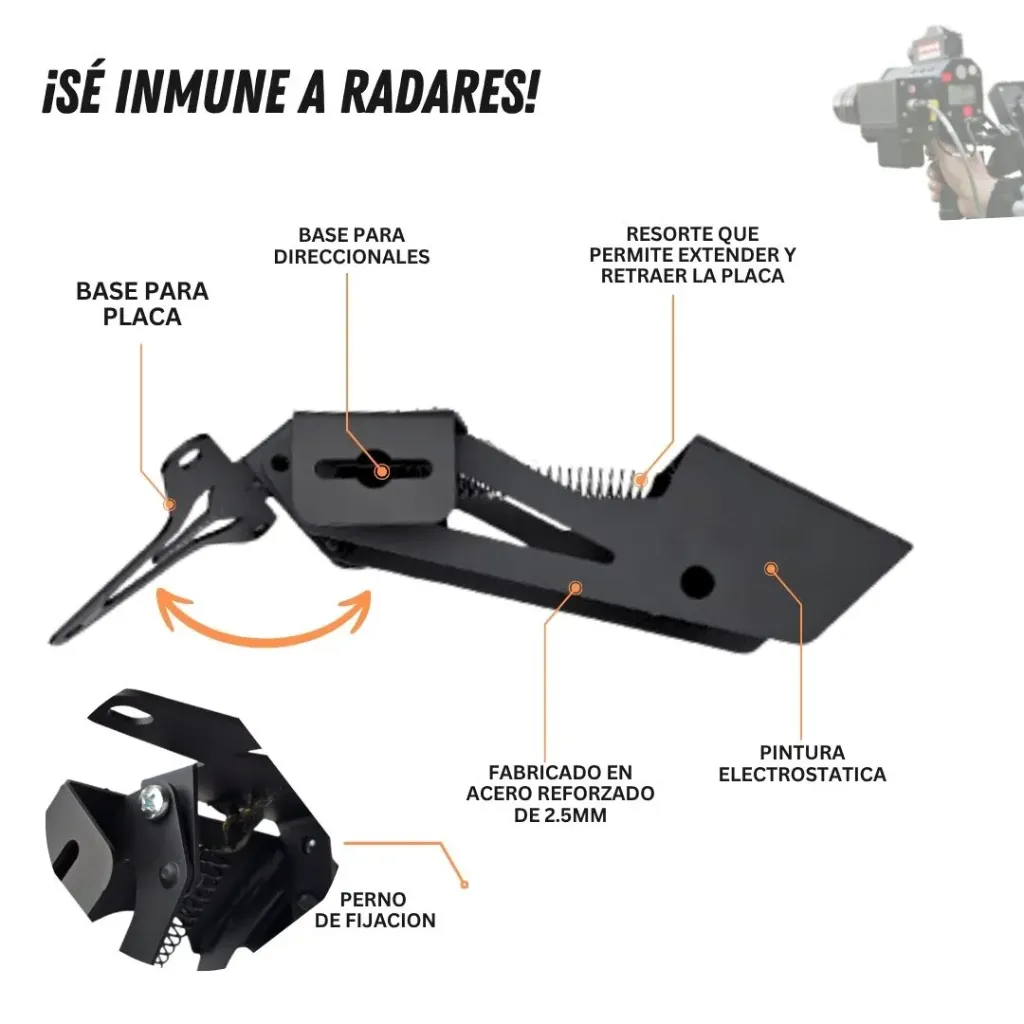 PORTA PLACA RETRACTIL YAMAHA R6 UNIVERSAL 2020