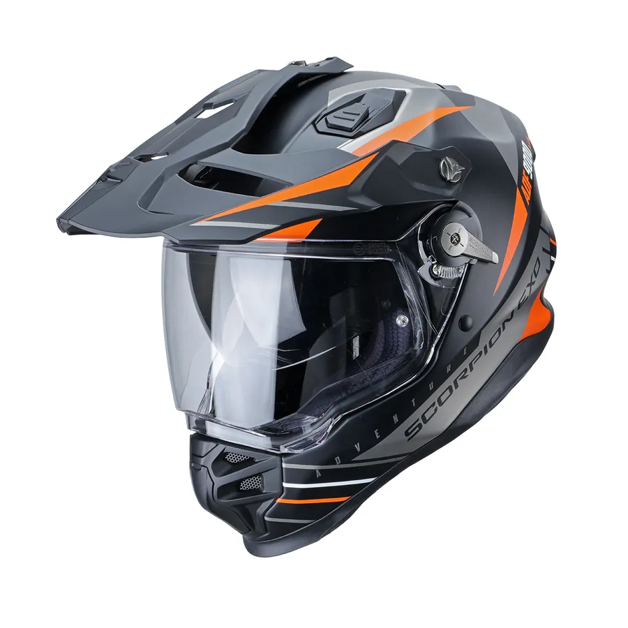 [030310100] CASCO DUAL ECE FEAT NEGRO/TOMATE MATE ADF9000 AIR SCORPION