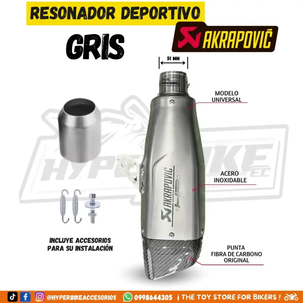 Resonador HP Gris Fibra de Carbono Original