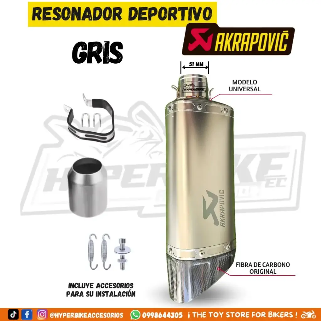 Resonador Deportivo Gris/Fibra de Carbono Original