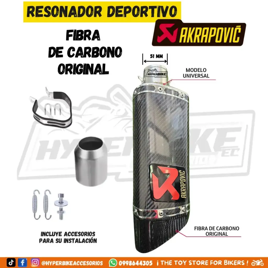 Resonador Deportivo Fibra de Carbono Original