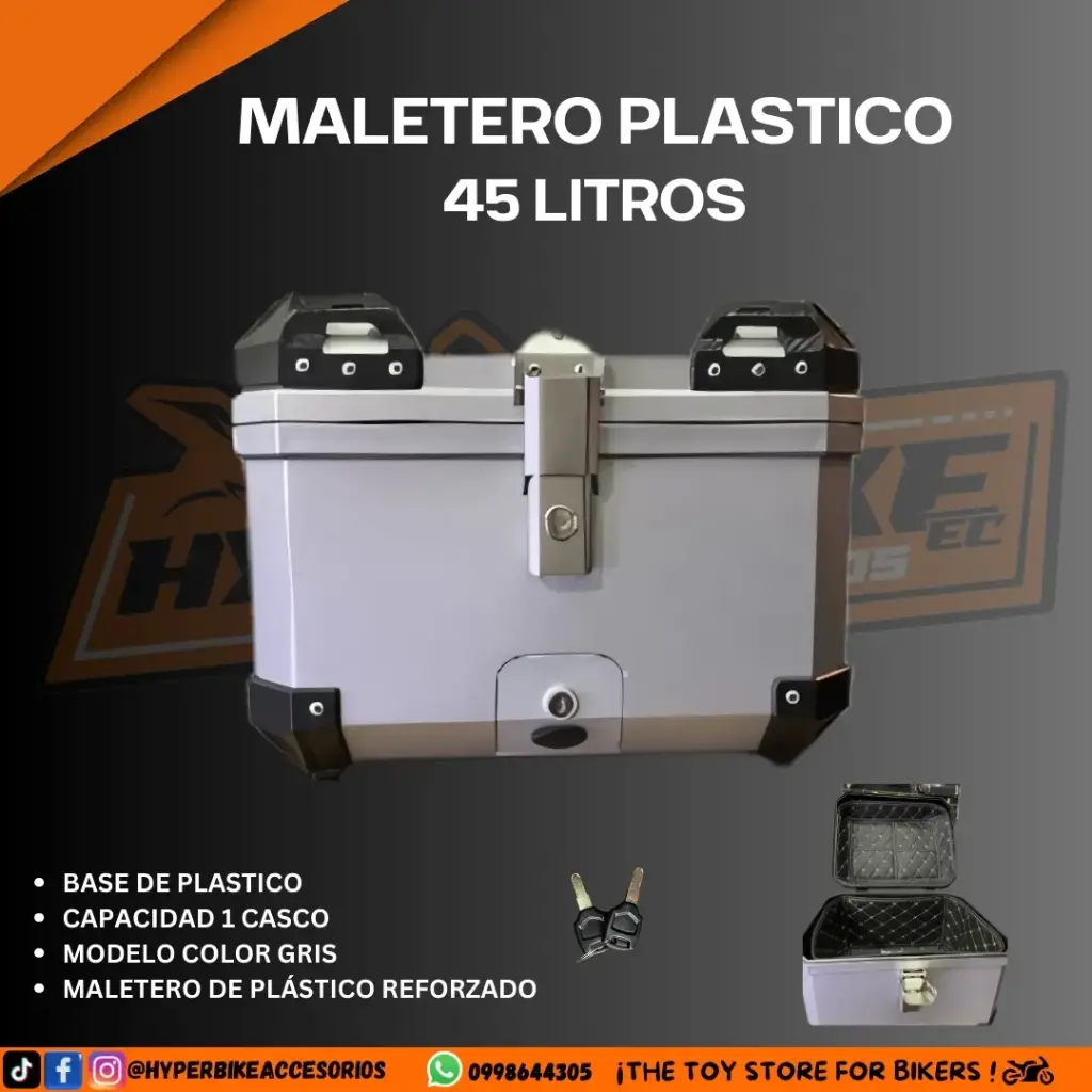 Maletero Plástico 45L Gris