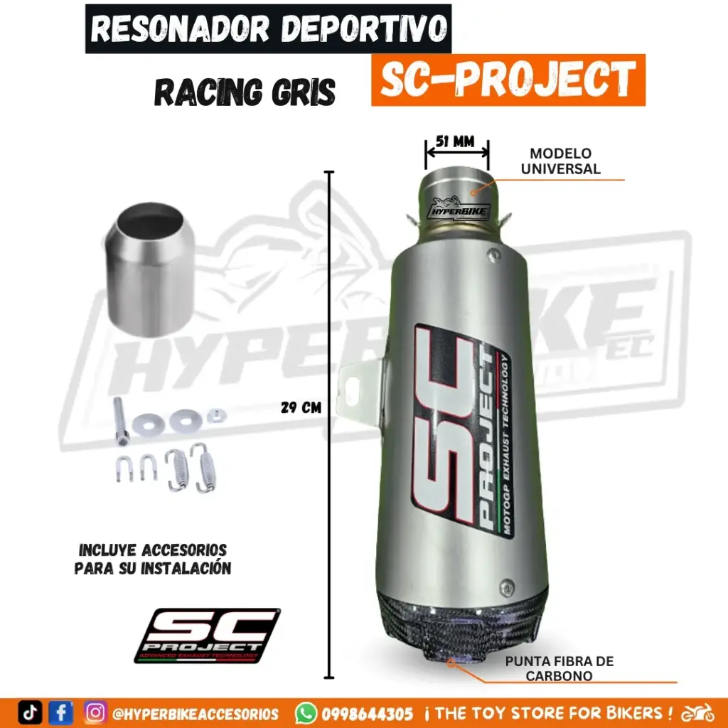 Resonador SC Project Racing Gris