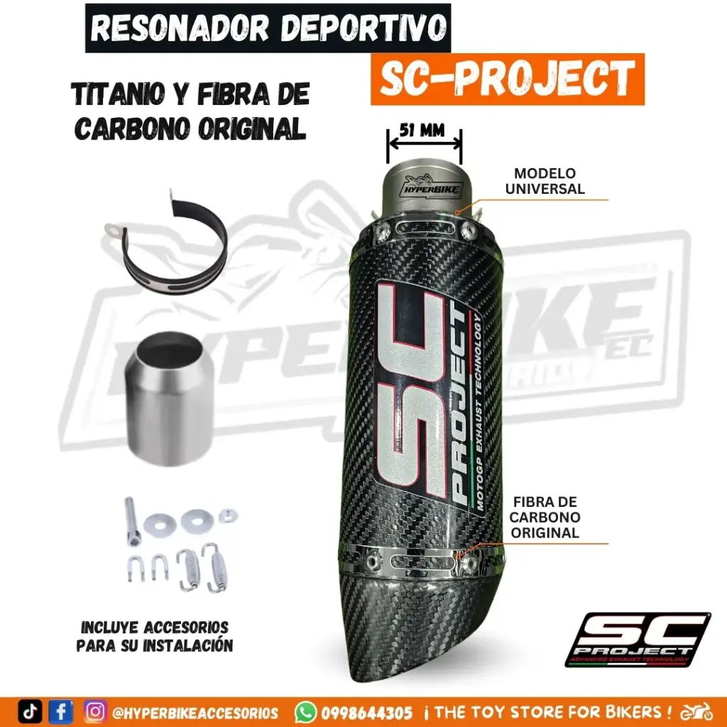Resonador SC Project Titanio+Fibra de Carbono Original