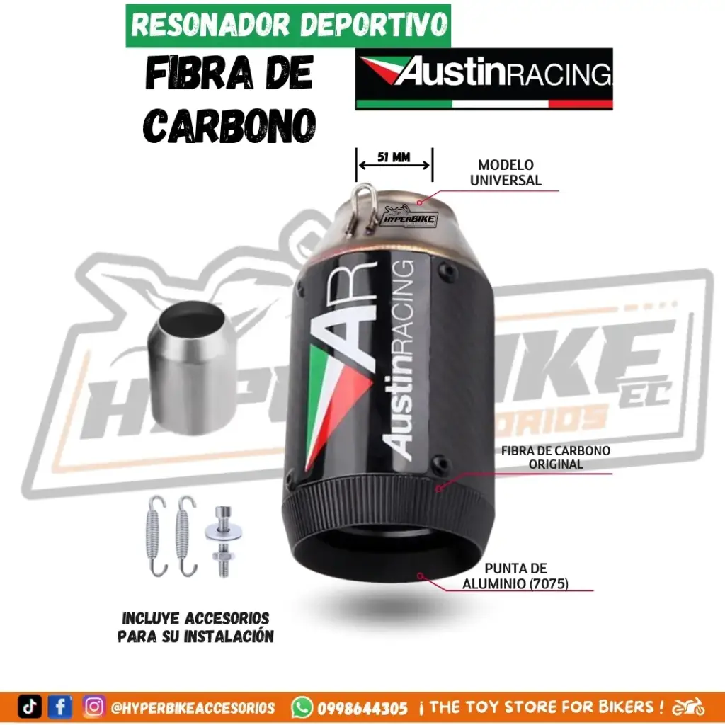 Resonador Austin Racing Fibra de Carbono