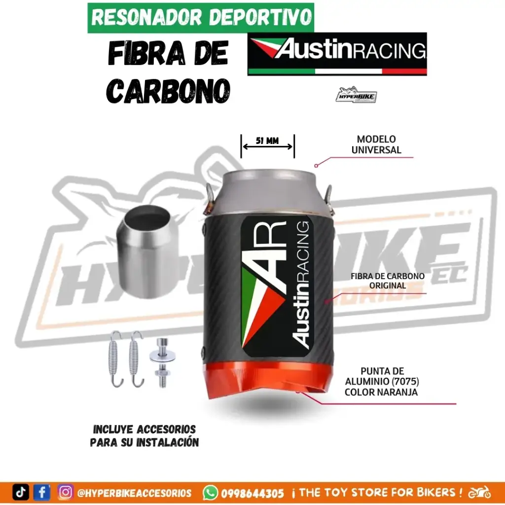 Resonador Austin Racing Fibra de Carbono