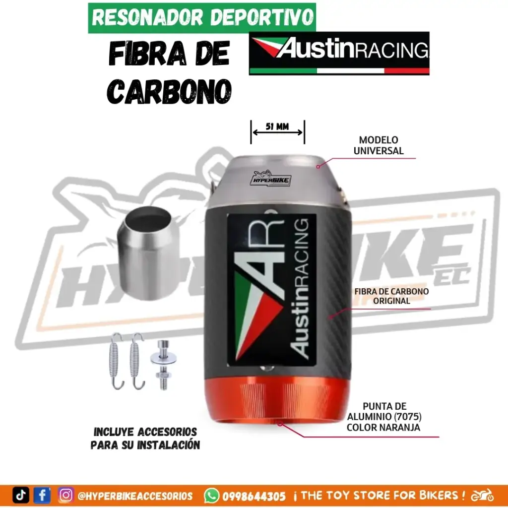 Resonador Austin Racing Fibra de Carbono