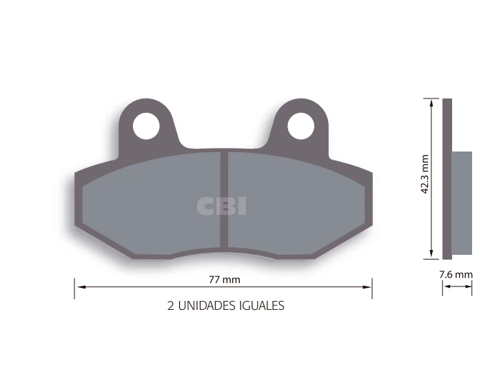 [BP001] CBI BP001 PASTILLA DE FRENO DOBLE PISTON SIN GANCHO