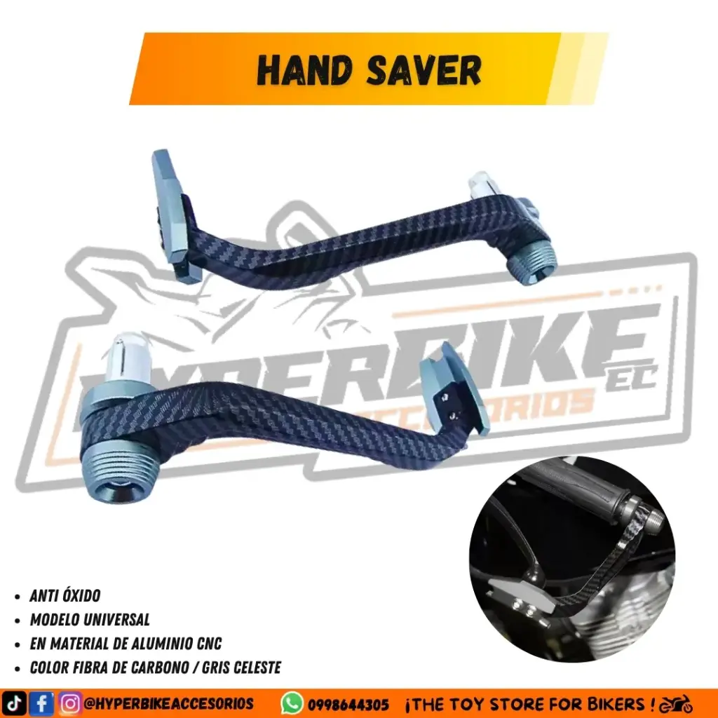 Hand Saver Gris Tipo Fibra de Carbono
