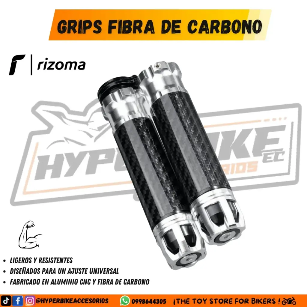 Grips Rizoma Fibra de Carbono / Plata