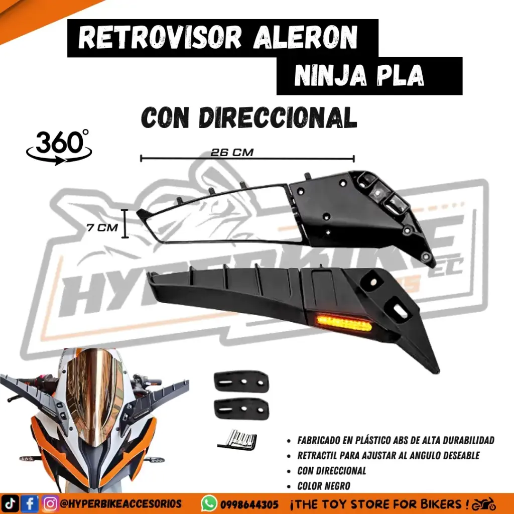 Retrovisores Alerón Ninja Pla con Direccionales