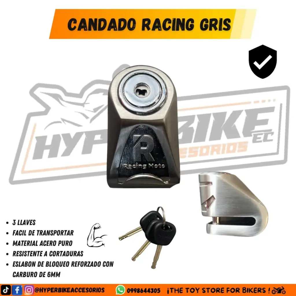 Candado Racing  Gris