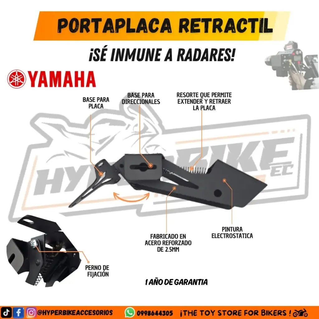 Portaplaca Retractil