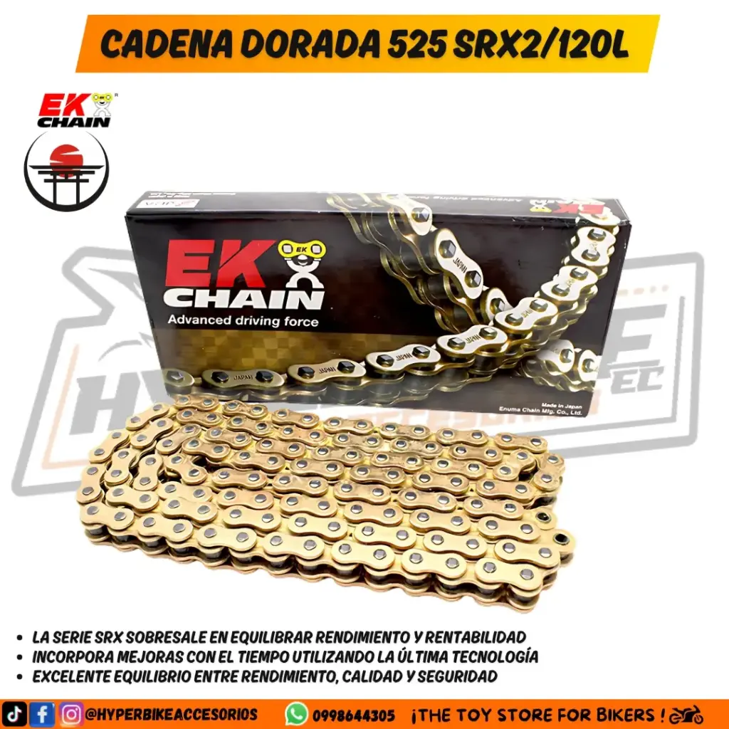Cadena Dorada EK CHAIN 525 SRX2/120L