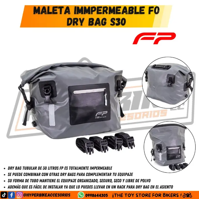 Maleta Impermeable FP Drybag S30 Negro/Gris