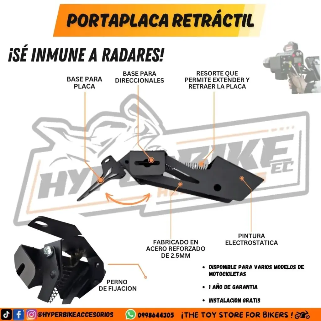 Portaplaca Retractil