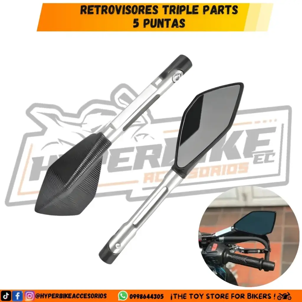 Retrovisor Triple Parts 5P Gris