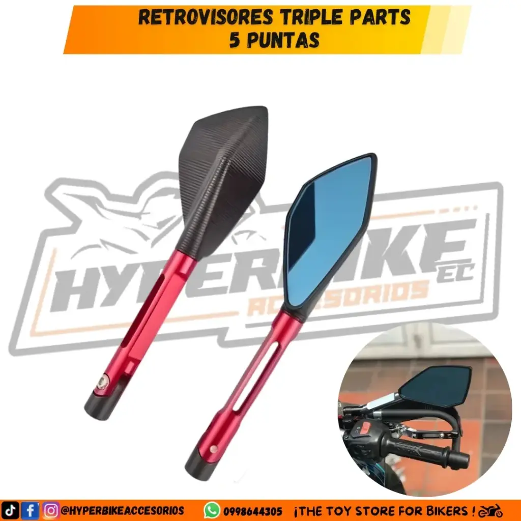 Retrovisor Triple Parts Rojo