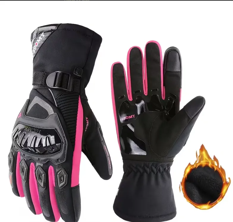GUANTE AXE RACING NEGRO/ROSADO