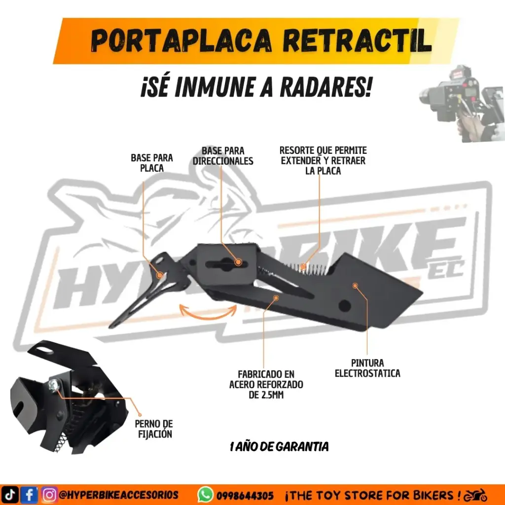 Portaplaca Rectractil
