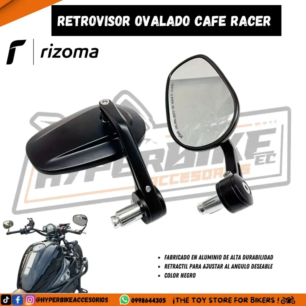 RETROVISOR OVALADO CAFE RACER